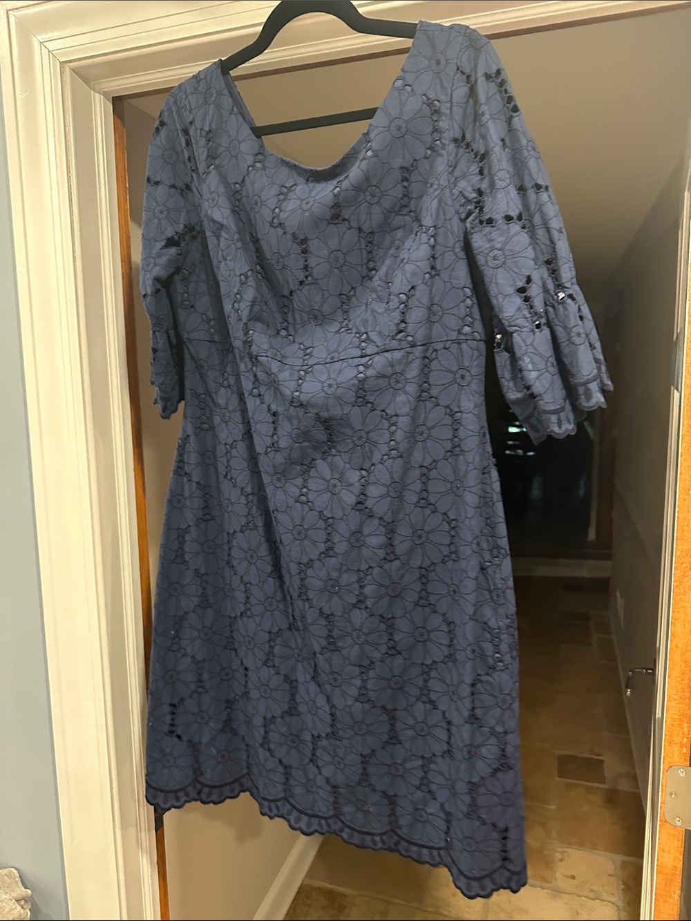 Lilly Pulitzer Navy Floral Lace Midi Dress - Picture 3 of 3